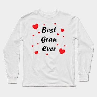 Best gran ever heart doodle hand drawn design Long Sleeve T-Shirt